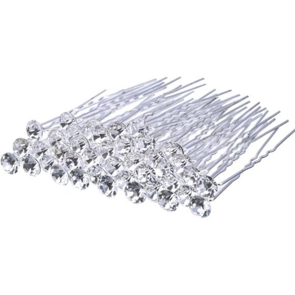 40 Pack Bridal Wedding Hair Pins Rhinestone Hair Clips Accessories
